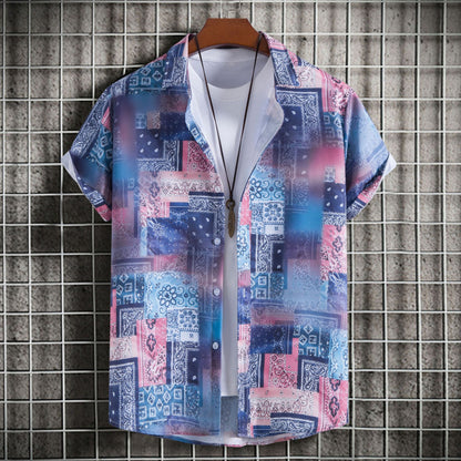 Camisa de manga corta estampada y ajustada