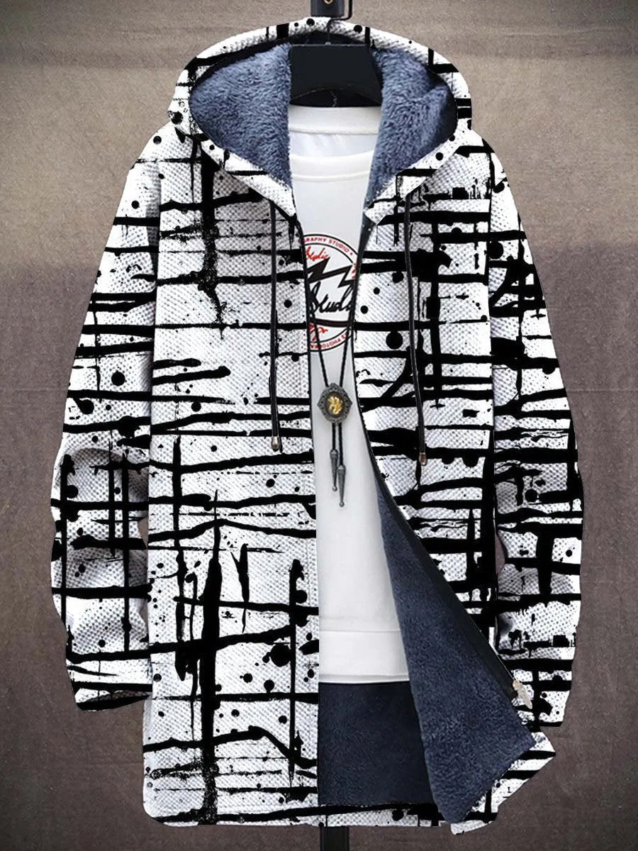 Chaqueta con cuello alto y estampado digital para hombre