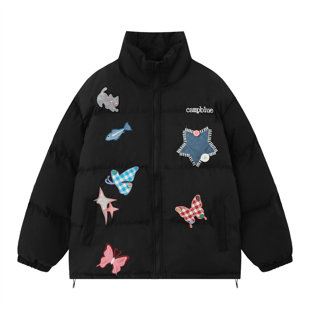 Chaqueta con parche de mariposa