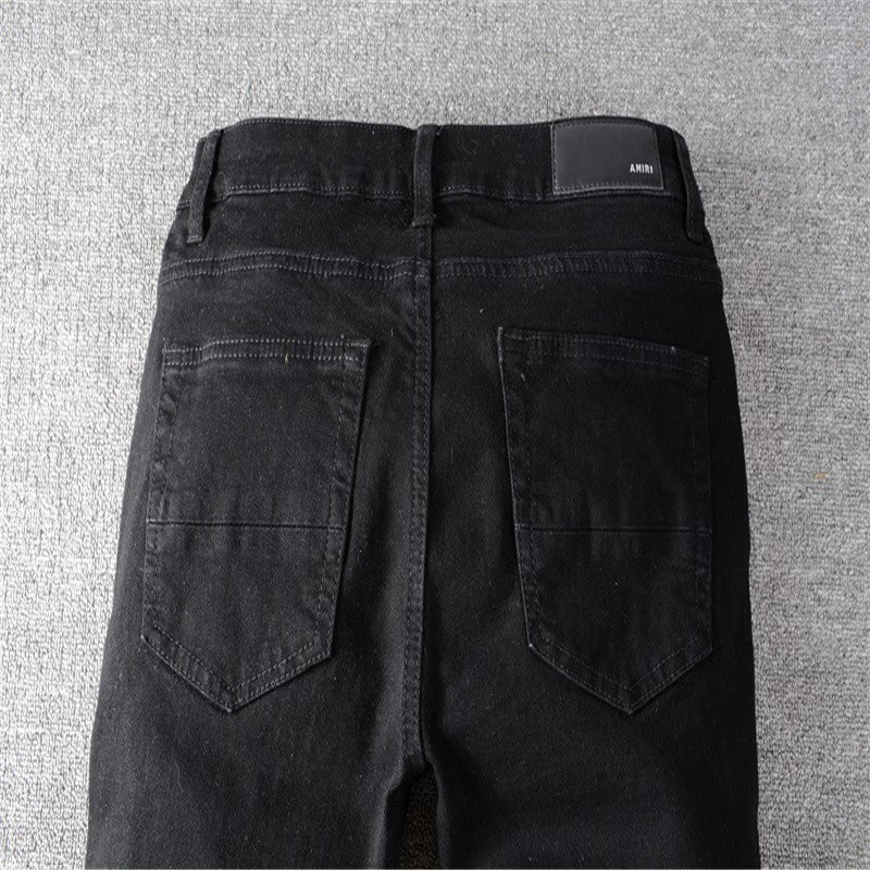 Black Ripped Patch Skinny - SleekyStyleproduct_typeSleeky StyleBlack40Black Ripped Patch Skinny