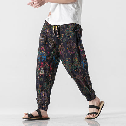 Pantalones casuales con hebilla retro