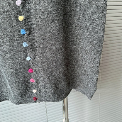 Colour Button Knitted Vest Top