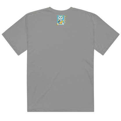 Camiseta de peso pesado con gatos geométricos