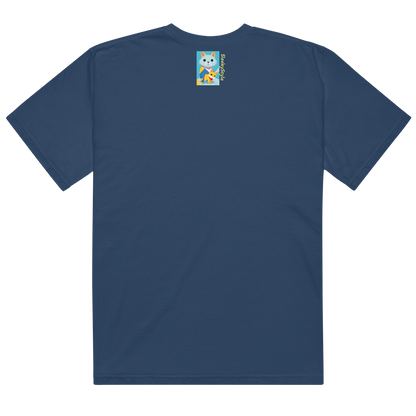 Camiseta de peso pesado con gatos geométricos