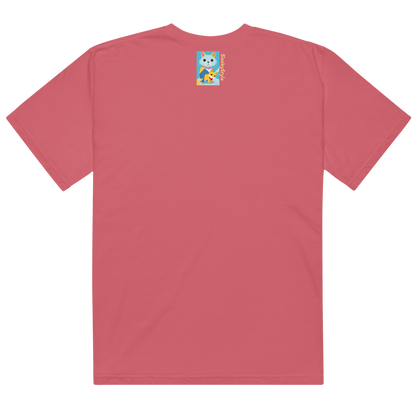 Camiseta de peso pesado con gatos geométricos