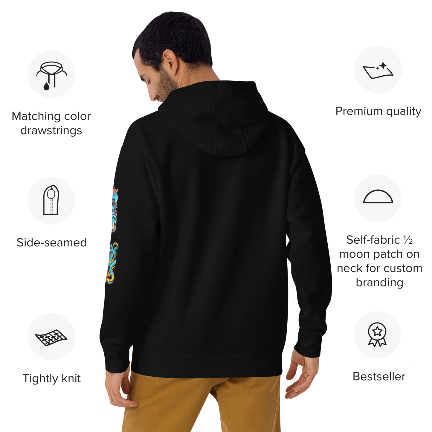 Sudadera unisex con capucha y estampado de grafiti