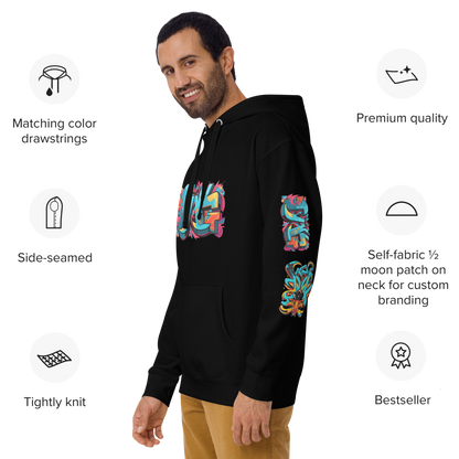 Sudadera unisex con capucha y estampado de grafiti