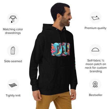 Sudadera unisex con capucha y estampado de grafiti