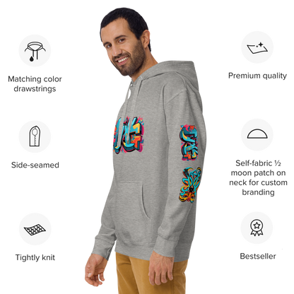 Sudadera unisex con capucha y estampado de grafiti