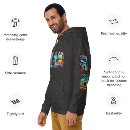 Sudadera unisex con capucha y estampado de grafiti