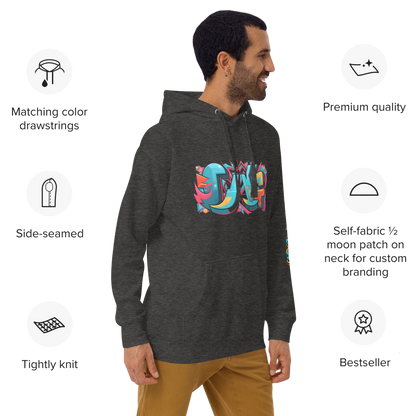 Sudadera unisex con capucha y estampado de grafiti