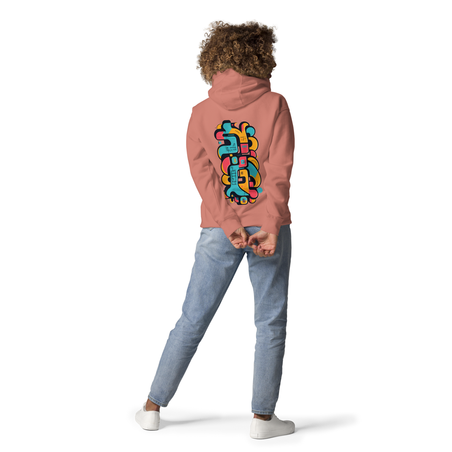 Color Clash Graffiti Hoodie