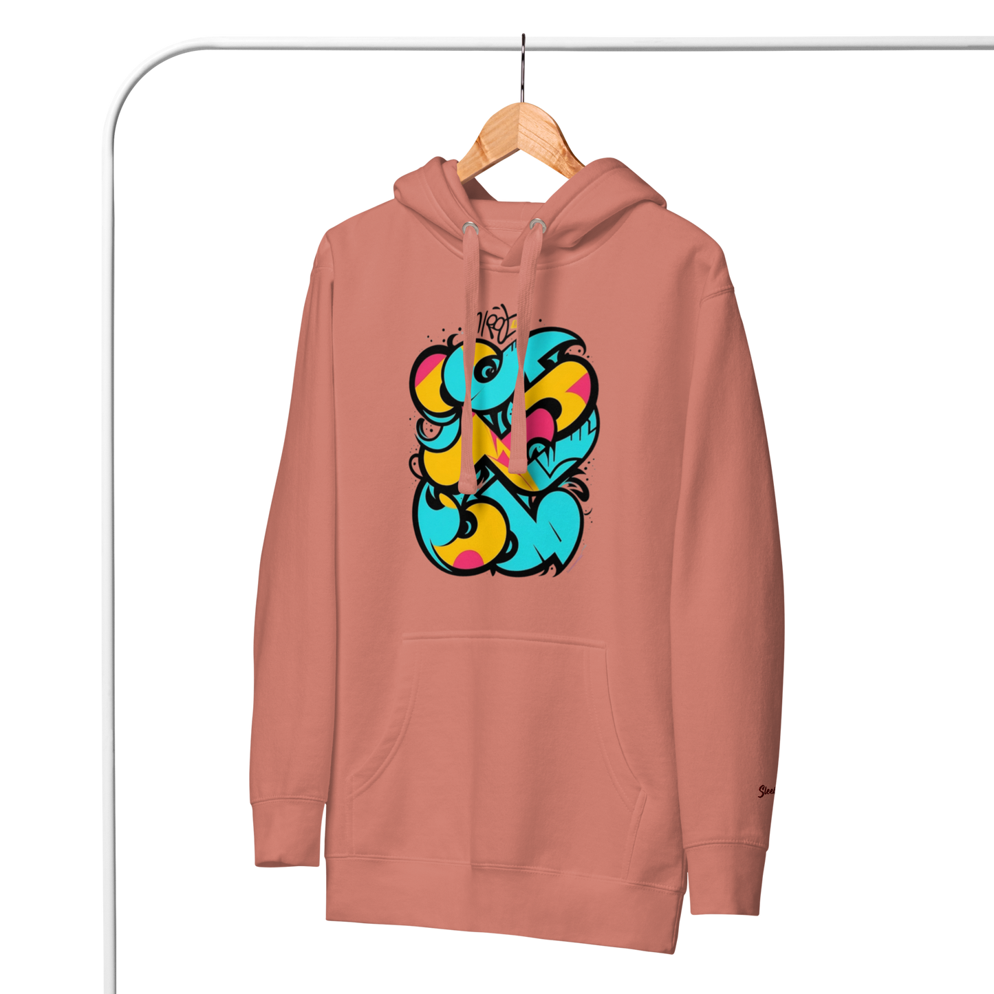 Color Clash Graffiti Hoodie