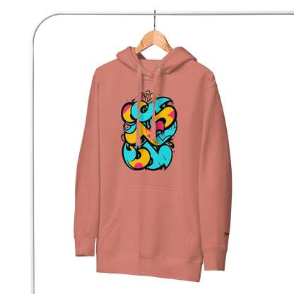 Color Clash Graffiti Hoodie