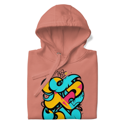 Color Clash Graffiti Hoodie