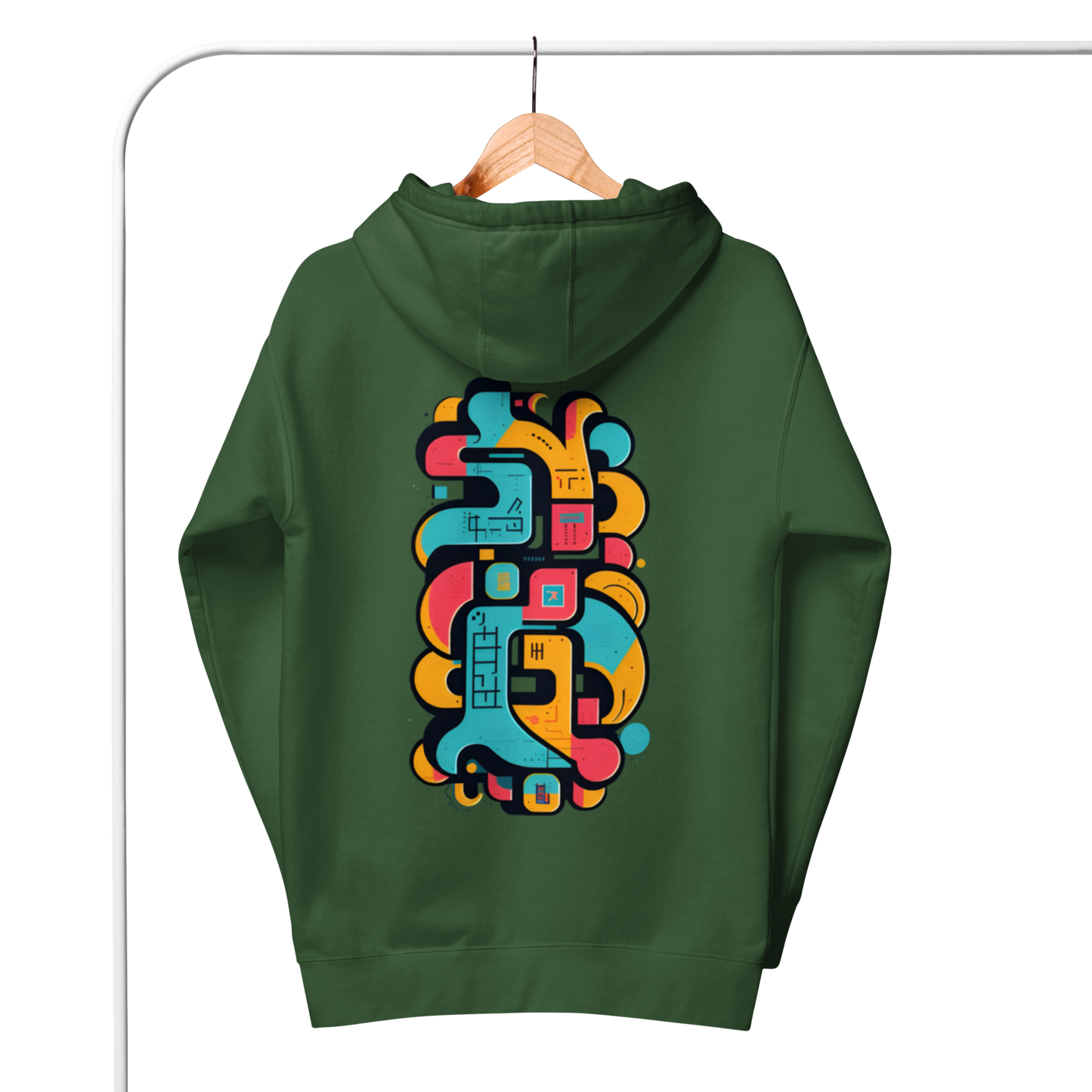 Color Clash Graffiti Hoodie