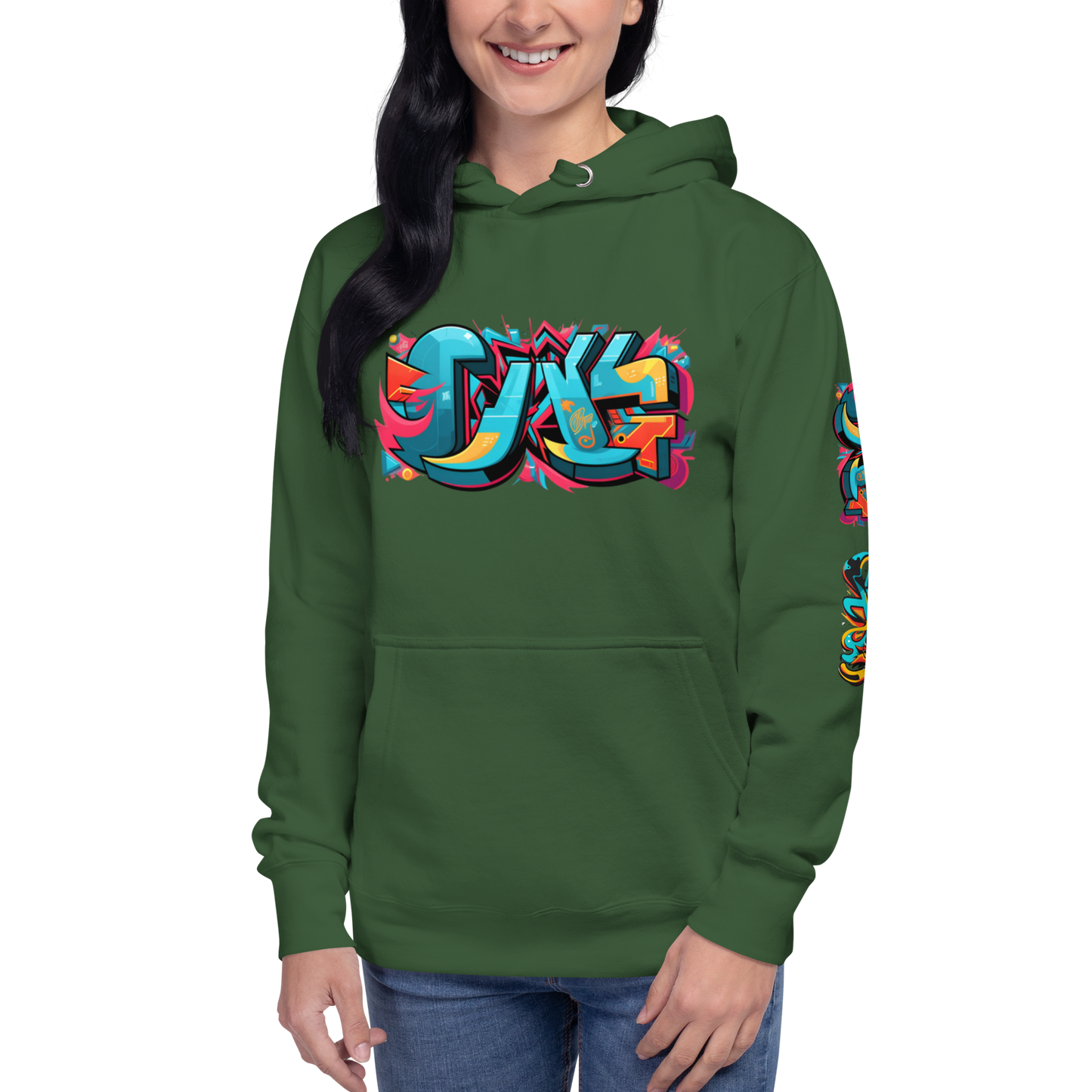 Sudadera unisex con capucha y estampado de grafiti