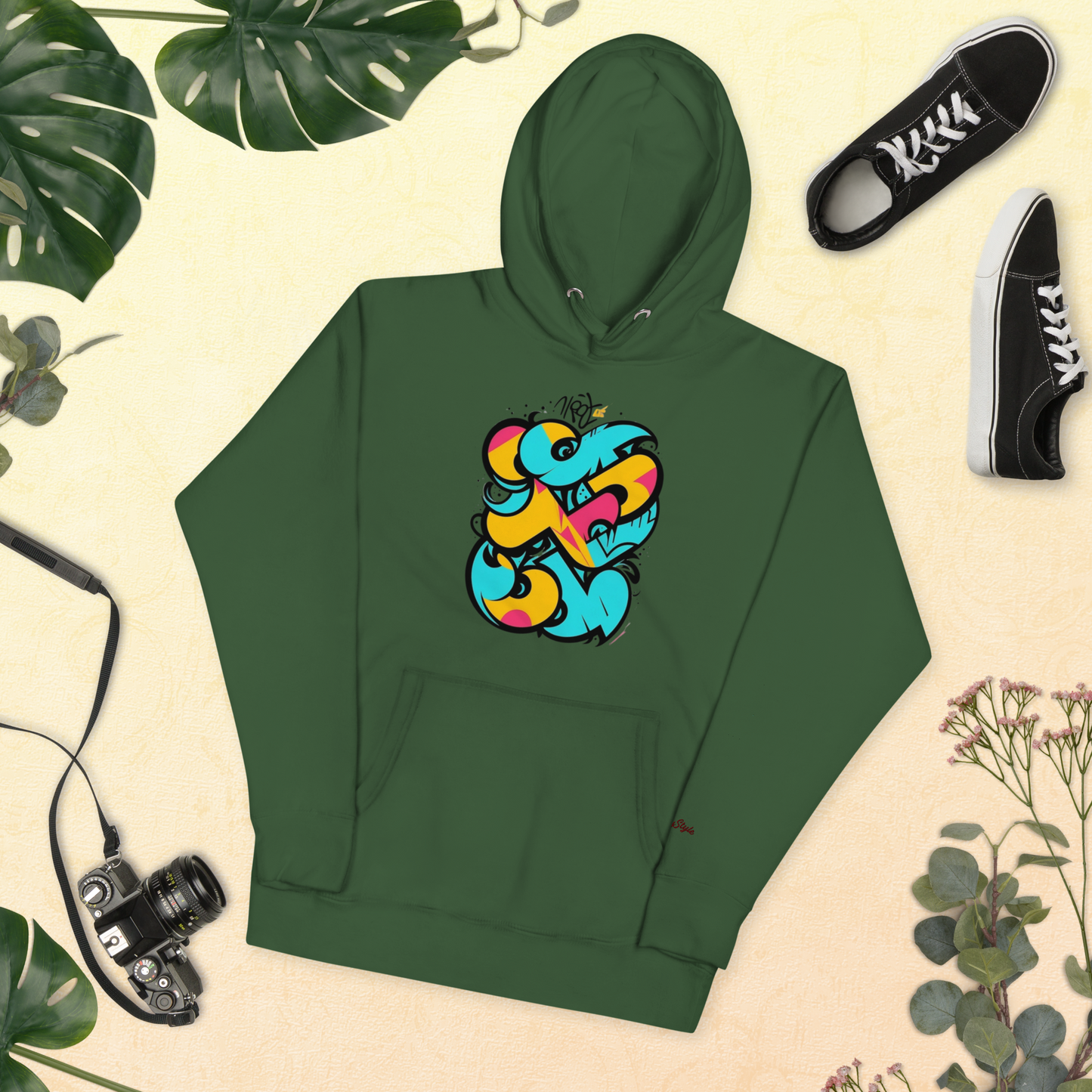 Color Clash Graffiti Hoodie