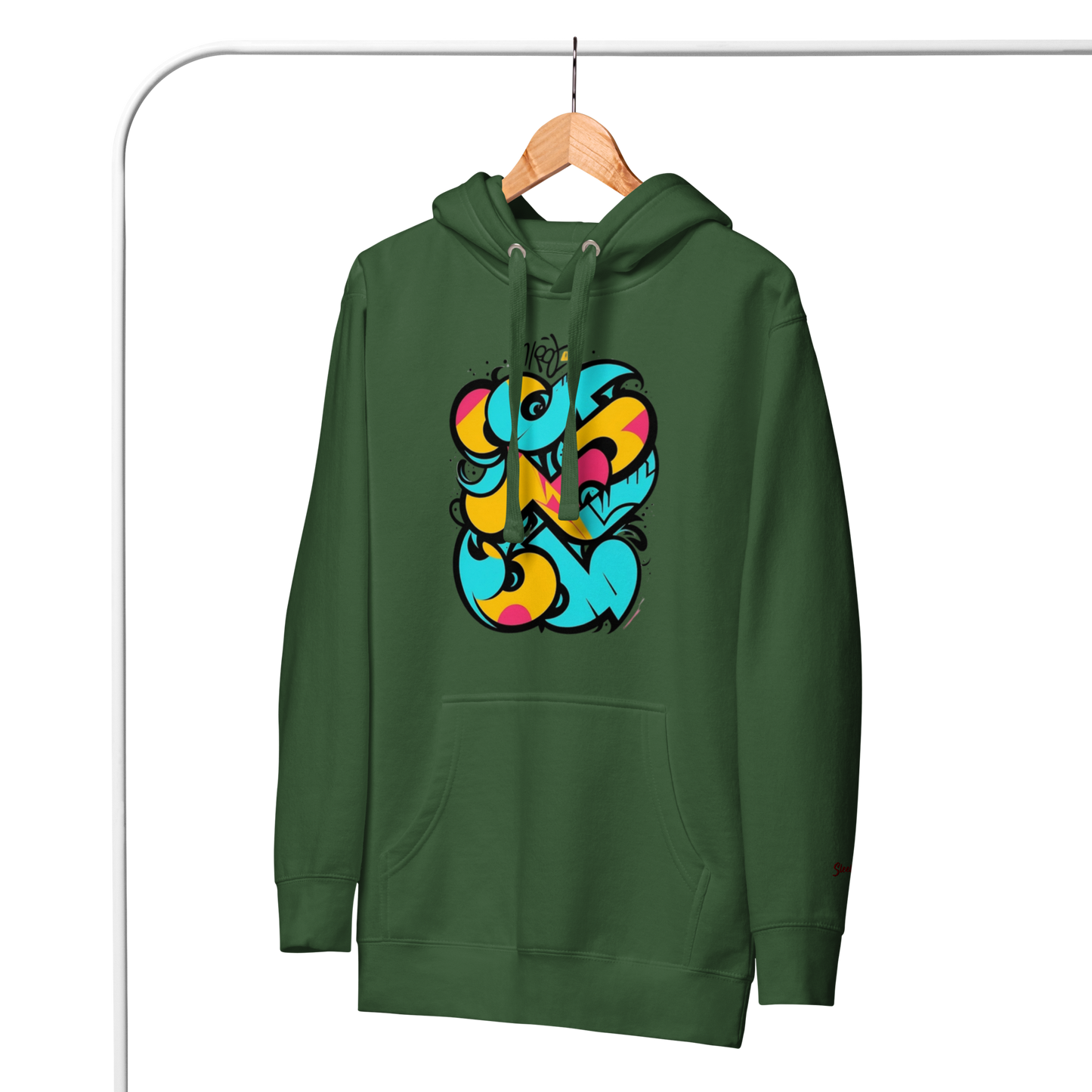 Color Clash Graffiti Hoodie