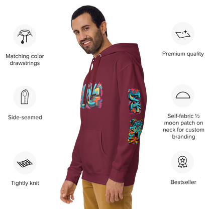 Sudadera unisex con capucha y estampado de grafiti