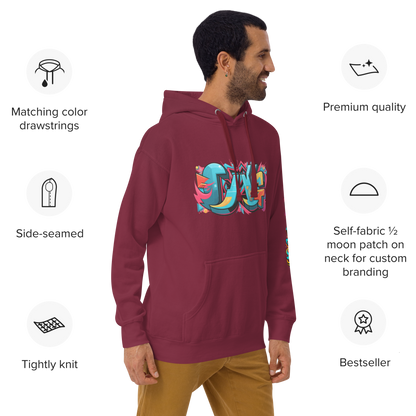 Sudadera unisex con capucha y estampado de grafiti