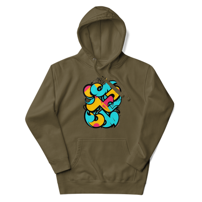 Color Clash Graffiti Hoodie