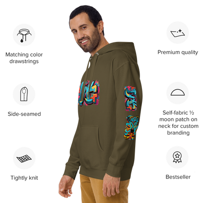 Sudadera unisex con capucha y estampado de grafiti