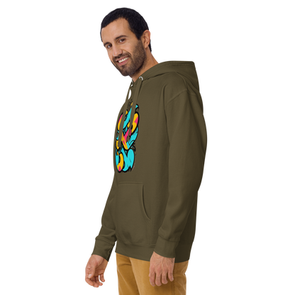 Color Clash Graffiti Hoodie