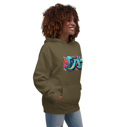 Sudadera unisex con capucha y estampado de grafiti