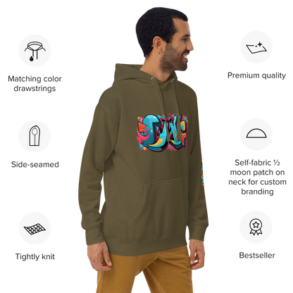 Sudadera unisex con capucha y estampado de grafiti