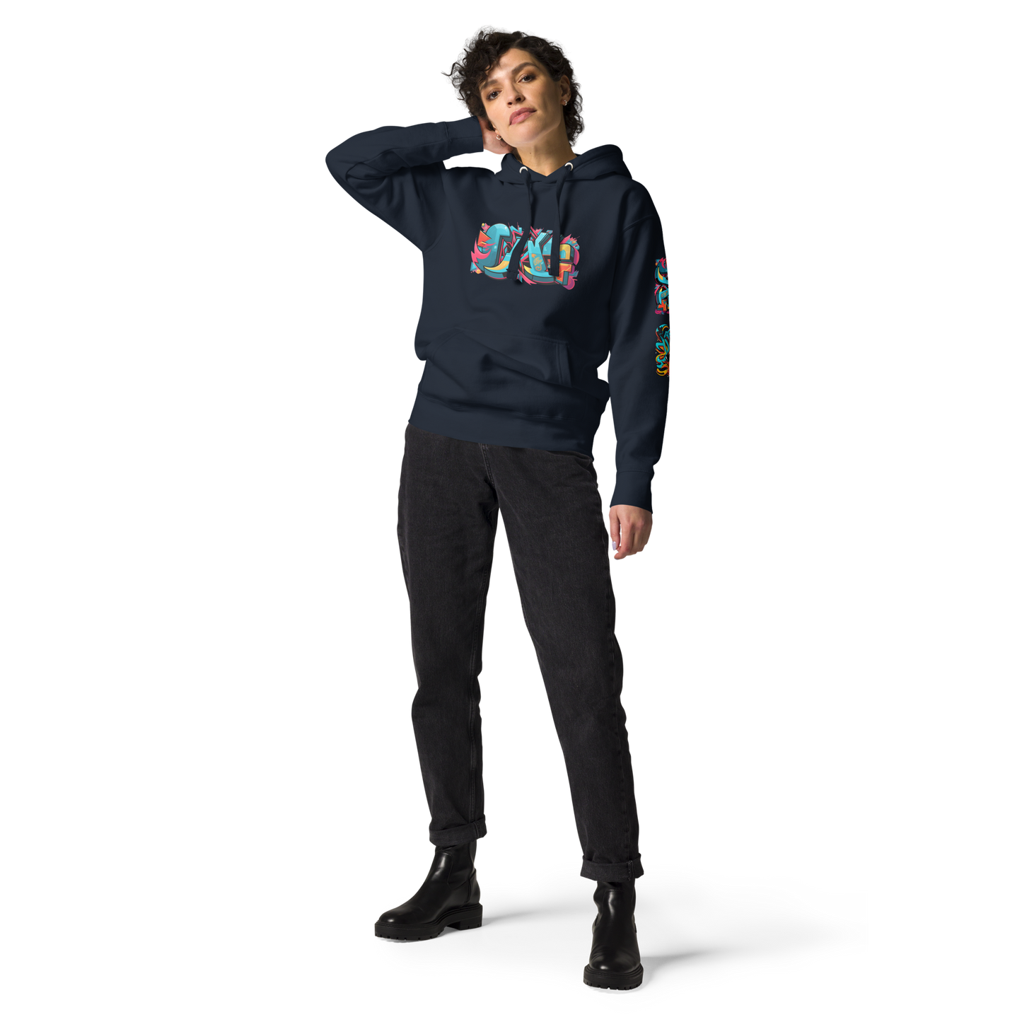 Sudadera unisex con capucha y estampado de grafiti