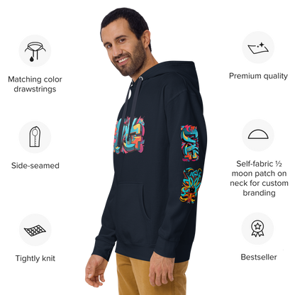 Sudadera unisex con capucha y estampado de grafiti