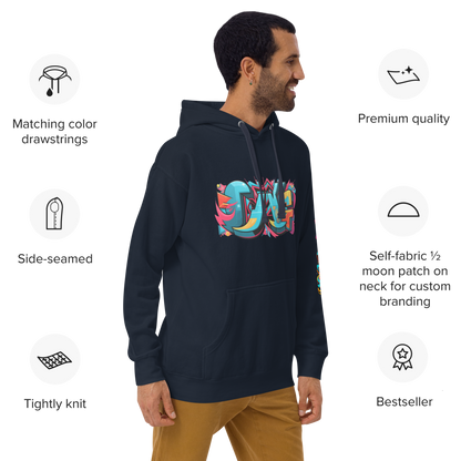 Sudadera unisex con capucha y estampado de grafiti