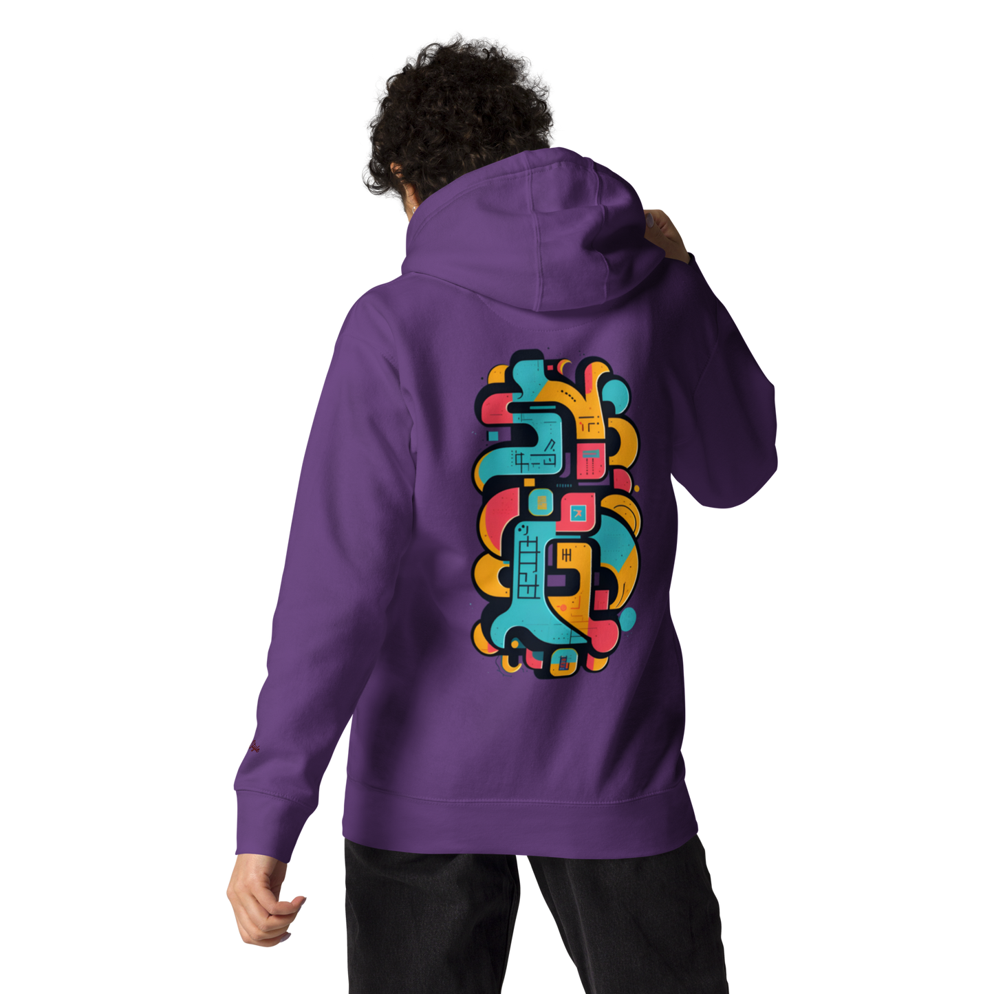 Color Clash Graffiti Hoodie