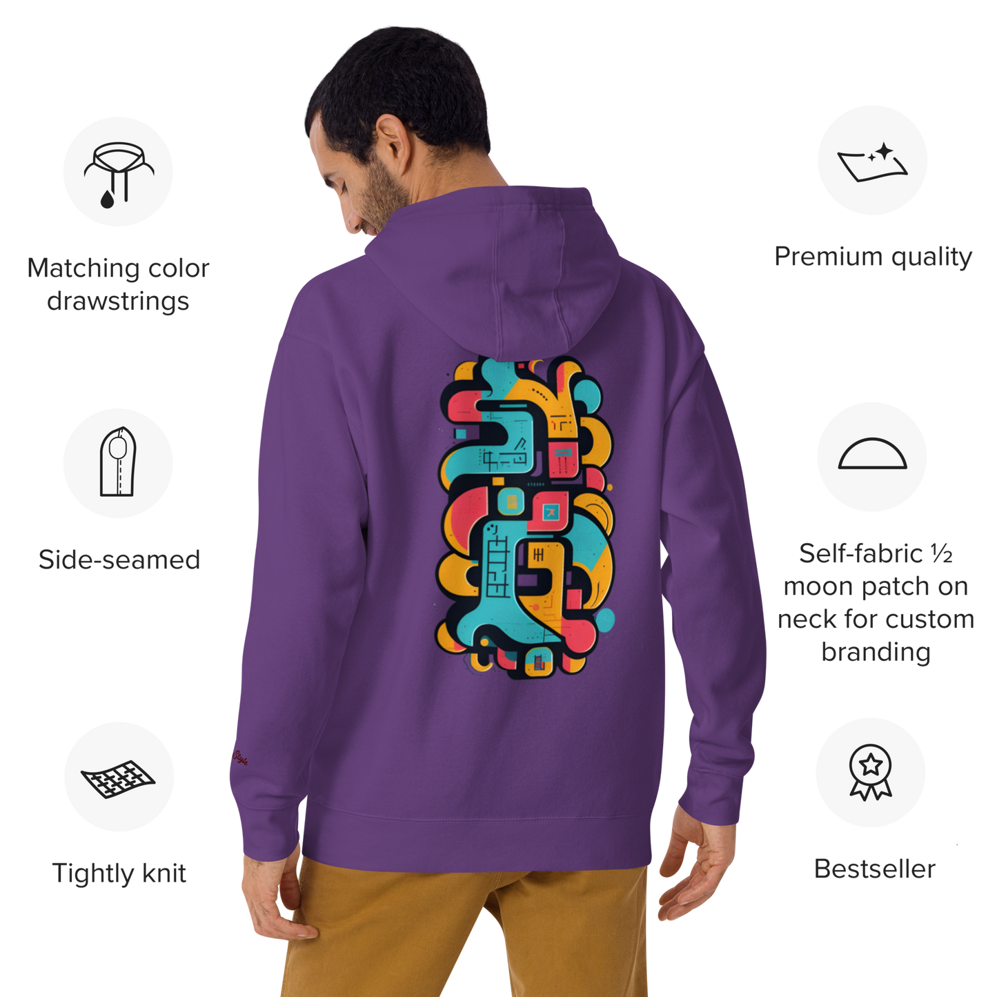 Color Clash Graffiti Hoodie