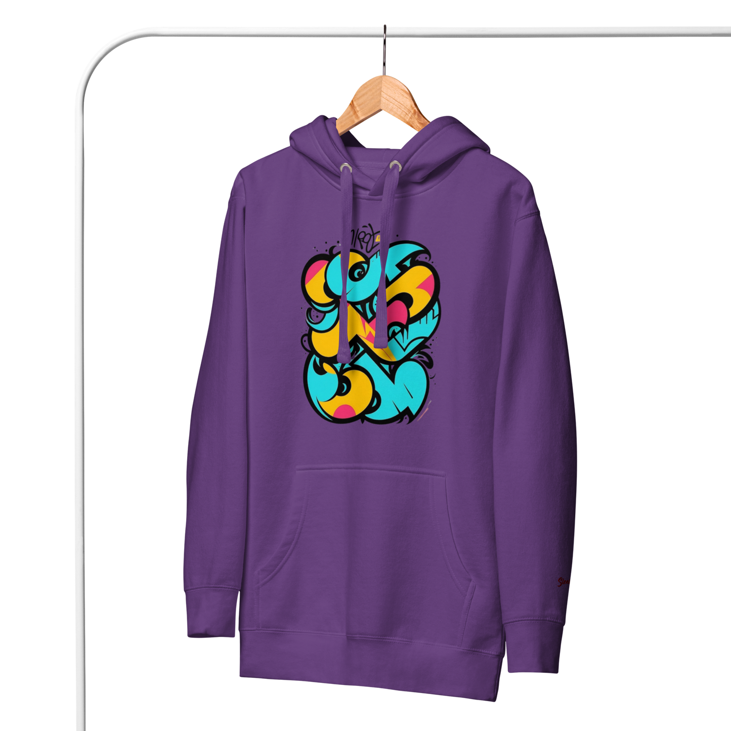 Color Clash Graffiti Hoodie