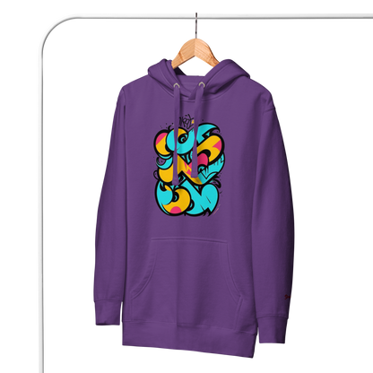 Color Clash Graffiti Hoodie