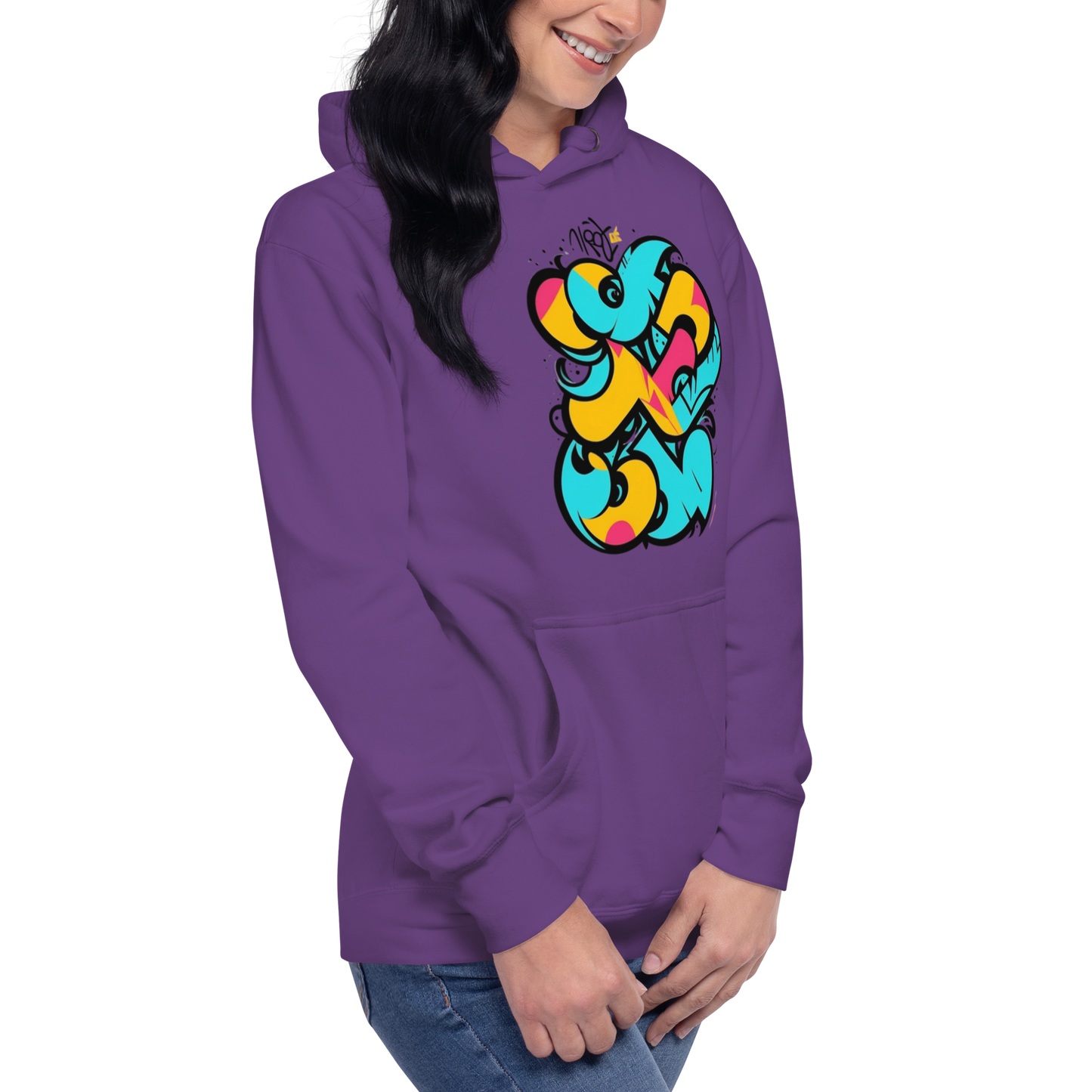 Color Clash Graffiti Hoodie