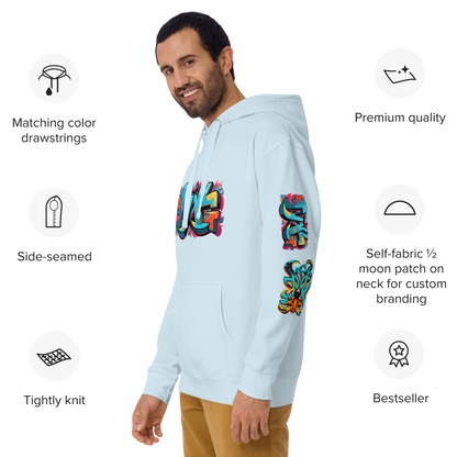 Sudadera unisex con capucha y estampado de grafiti