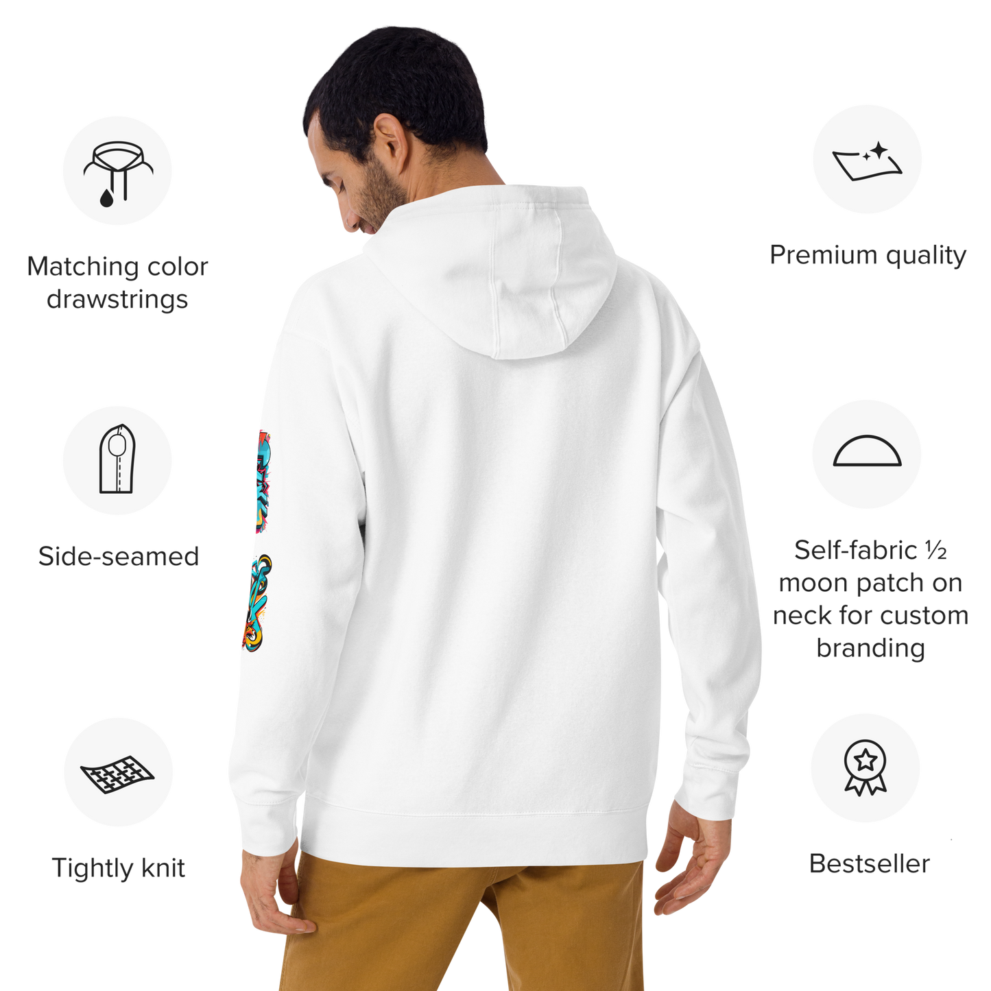 Sudadera unisex con capucha y estampado de grafiti