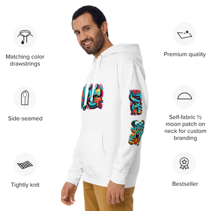 Sudadera unisex con capucha y estampado de grafiti