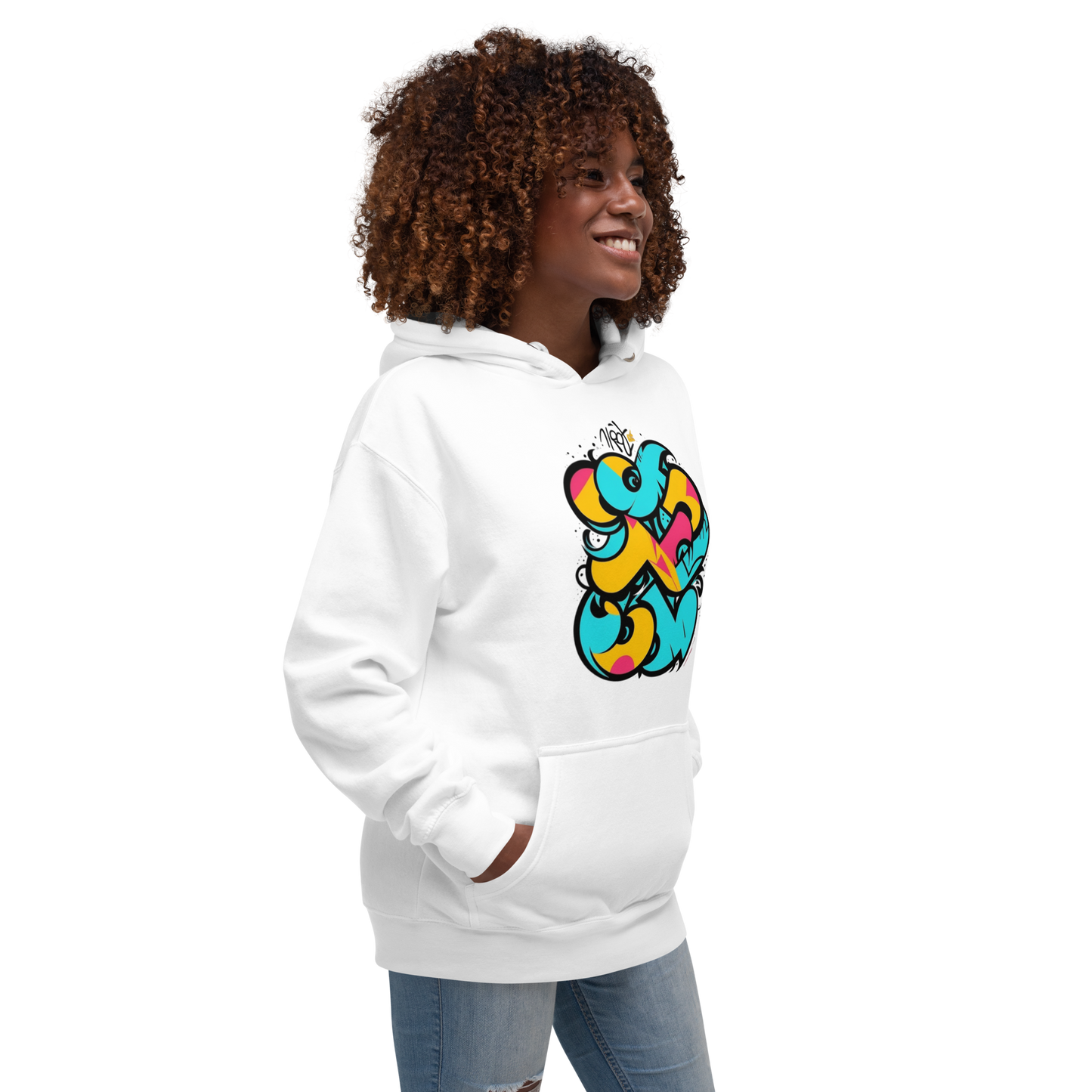 Color Clash Graffiti Hoodie